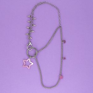 ⭐️ Holographic Pink Lyra Necklace ⭐️